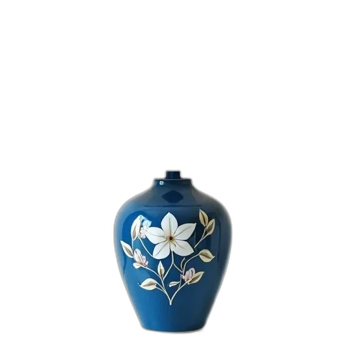 bottle, flower, jewelry, crown, 3d render, photorealistic, oil painting, blue transparent PNG cut-out