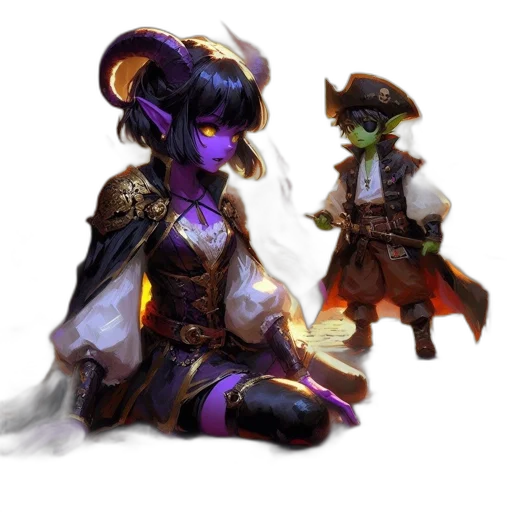 staff, fantasy art, concept art, pixel art, dark, two, animated, characters transparent PNG cut-out