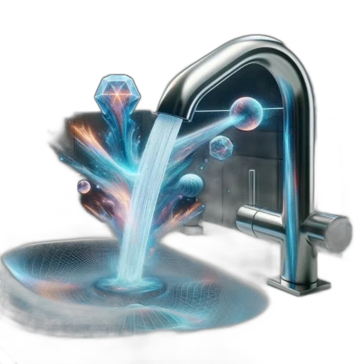 concept art, 3d render, innovative, bathroom, sink, features, sleek, metallic transparent PNG cut-out
