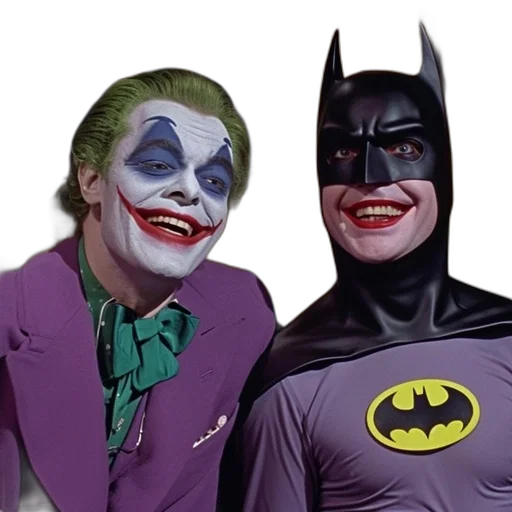 comic book art, joker, batman, depicted, room, red, backdrop, featuring transparent PNG cut-out