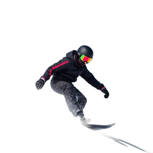 staff, face, jacket, mask, photorealistic, snow, person, snowboarding transparent PNG cut-out