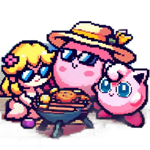 food, hat, staff, animal, pixel art, concept art, vaporwave, anime transparent PNG cut-out