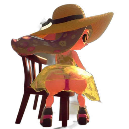 hat, dress, animal, furniture, 3d render, concept art, animated, figure transparent PNG cut-out