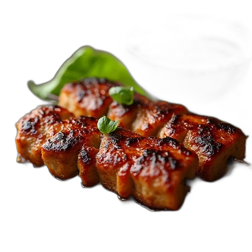 food, weapon, animal, 3d render, photorealistic, meat, skewers, plate transparent PNG cut-out