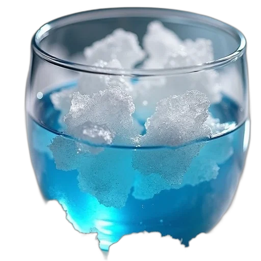 bottle, food, crown, 3d render, vaporwave, blue, salt, crystals transparent PNG cut-out