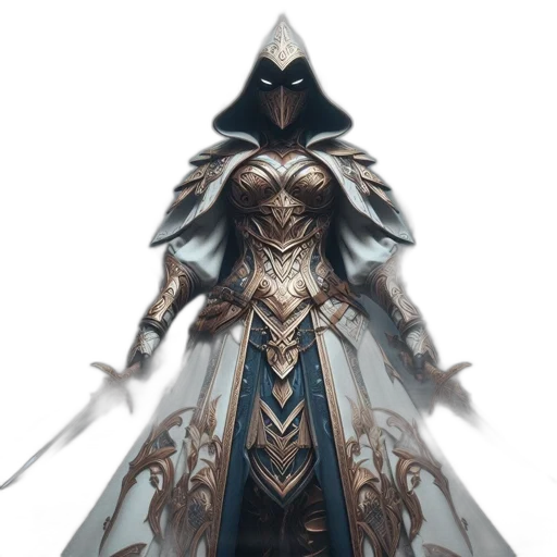 sword, mask, weapon, concept art, fantasy art, 3d render, comic book art, dark transparent PNG cut-out