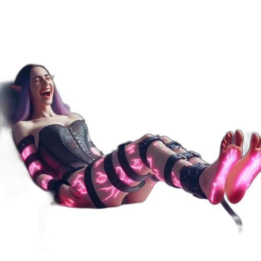 shoes, creature, robot, dress, cyberpunk, concept art, 3d render, photorealistic transparent PNG cut-out
