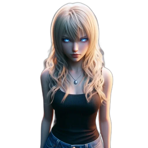 face, dress, concept art, anime, photorealistic, fantasy art, blue, dark transparent PNG cut-out