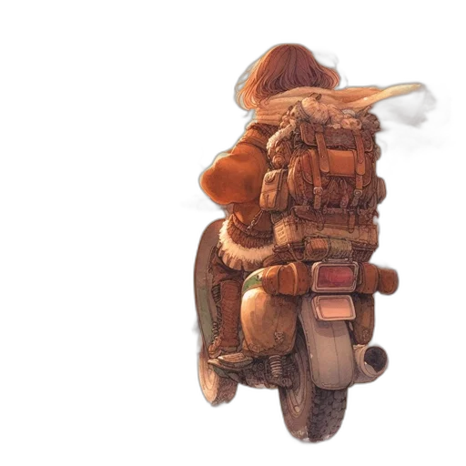 robot, jacket, weapon, staff, concept art, 3d render, fantasy art, watercolor transparent PNG cut-out