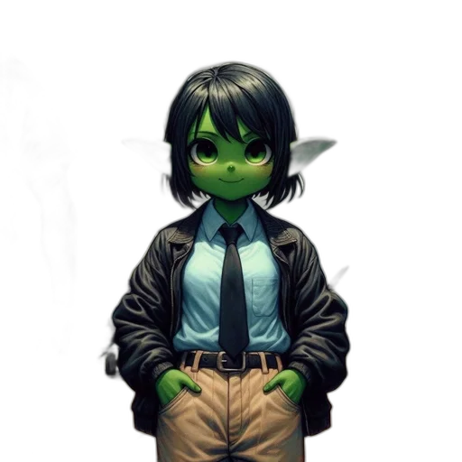 staff, jacket, creature, mask, concept art, pixel art, fantasy art, 3d render transparent PNG cut-out