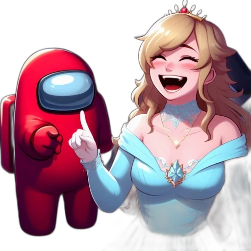 robot, dress, crown, concept art, pixel art, cartoon, fantasy art, outer space transparent PNG cut-out
