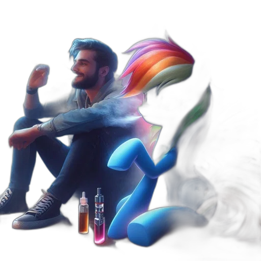dragon, fantasy art, concept art, watercolor, vaporwave, fire, colorful, blue transparent PNG cut-out