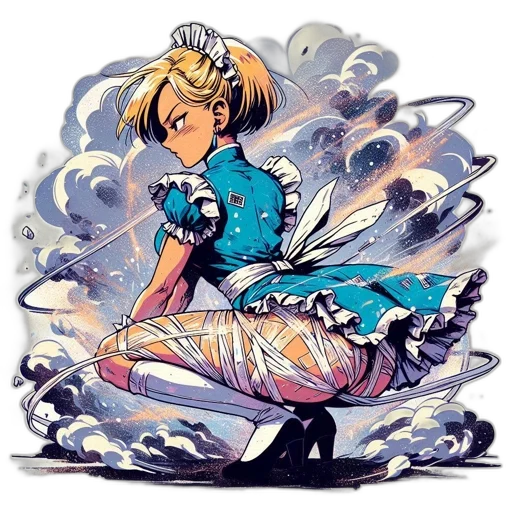 dress, concept art, watercolor, comic book art, fantasy art, underwater, blue, blonde transparent PNG cut-out