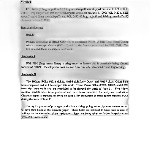 document, june, 1990, discusses, production, menthol, cigarettes, including transparent PNG cut-out