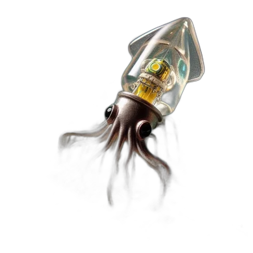 bottle, hair, creature, animal, concept art, 3d render, photorealistic, underwater transparent PNG cut-out