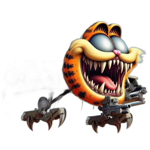 creature, animal, robot, weapon, concept art, 3d render, fantasy art, pixel art transparent PNG cut-out