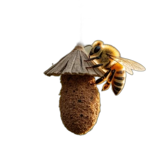 hat, animal, food, furniture, 3d render, photorealistic, concept art, bee transparent PNG cut-out