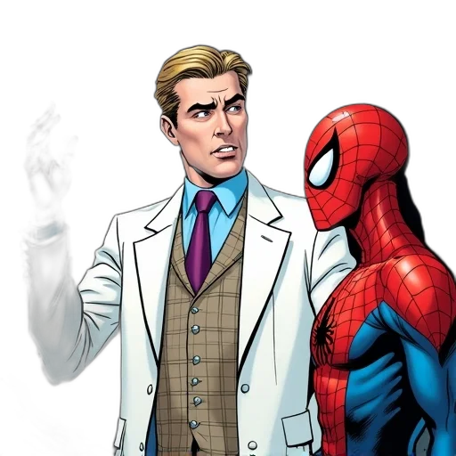 comic book art, concept art, comic, book, illustration, featuring, man, white transparent PNG cut-out