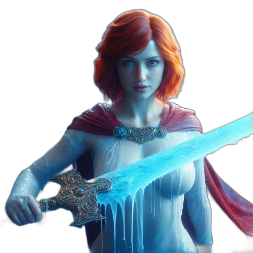sword, staff, weapon, concept art, fantasy art, comic book art, 3d render, ethereal transparent PNG cut-out