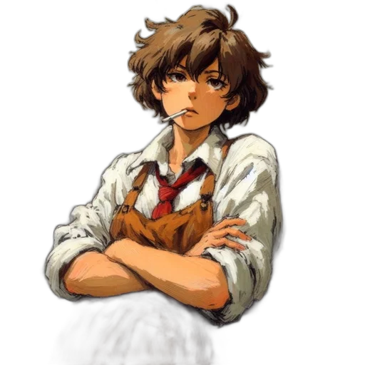 staff, face, animal, dress, pixel art, anime, concept art, watercolor transparent PNG cut-out