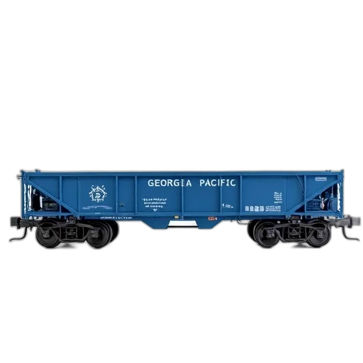 photorealistic, blue, cargo, train, car, words, georgia, pacific transparent PNG cut-out