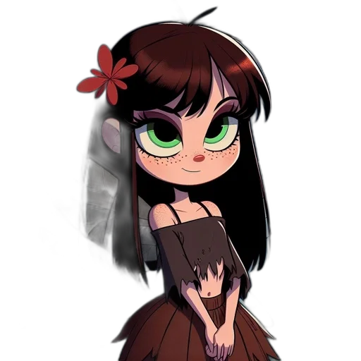 staff, dress, creature, flower, anime, cartoon, concept art, fantasy art transparent PNG cut-out