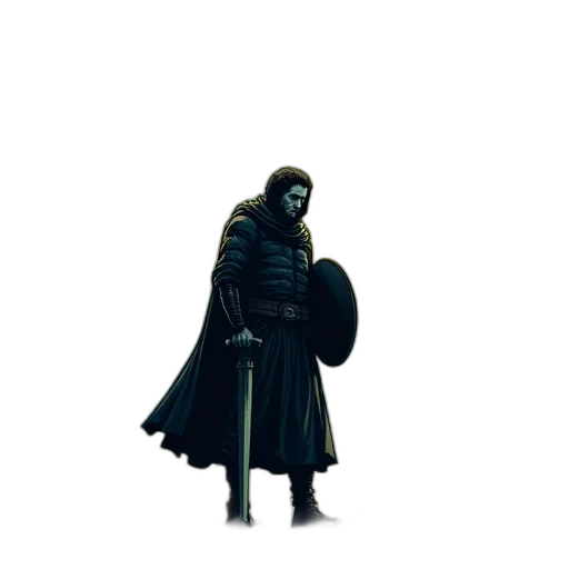 jacket, mask, staff, creature, concept art, pixel art, 3d render, fantasy art transparent PNG cut-out