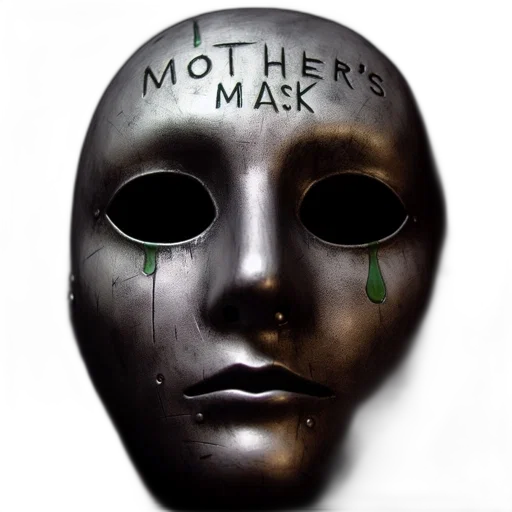 mask, face, concept art, ominous, silent, figure, stands, out transparent PNG cut-out