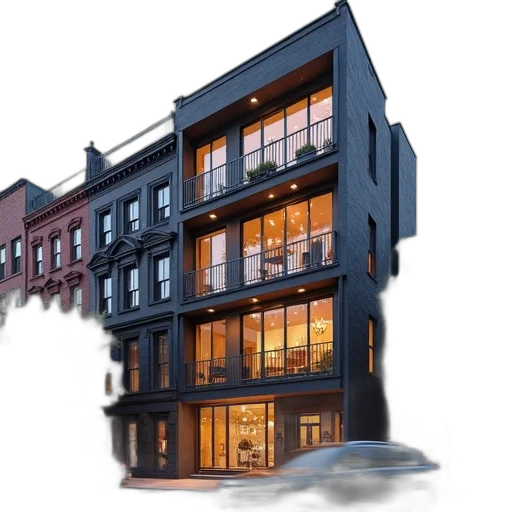 building, 3d render, concept art, photorealistic, city street, proposed, two, story transparent PNG cut-out
