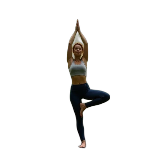 staff, 3d render, young, woman, practicing, yoga, forest, lifestyle transparent PNG cut-out