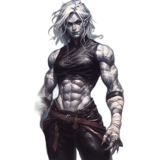 fantasy art, concept art, comic book art, cyberpunk, dark, monochrome, ethereal, luminescent transparent PNG cut-out