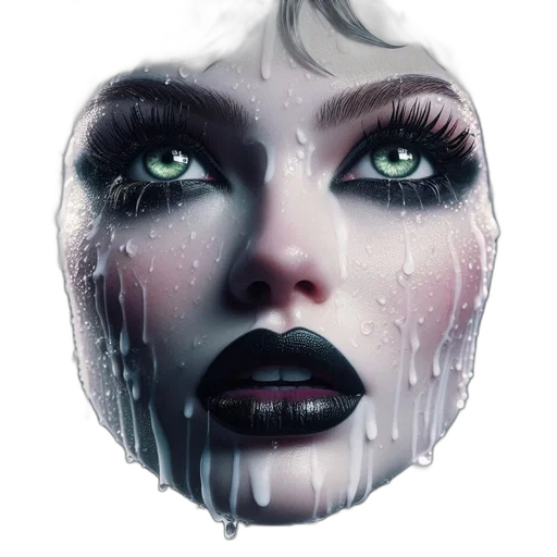 face, mask, umbrella, photorealistic, fantasy art, concept art, comic book art, underwater transparent PNG cut-out