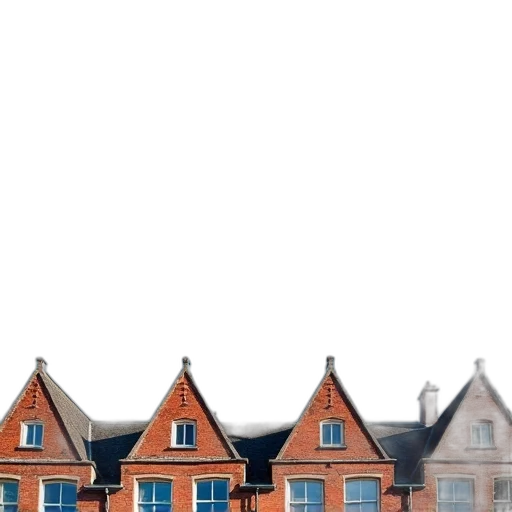 building, furniture, umbrella, shoes, 3d render, photorealistic, concept art, city street transparent PNG cut-out