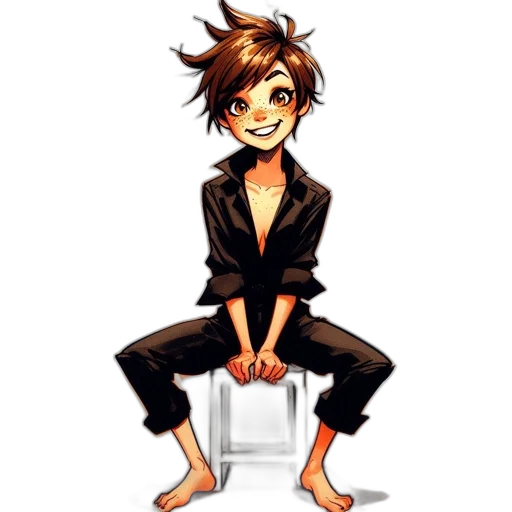 jacket, cartoon, anime, pixel art, concept art, dark, monochrome, animated transparent PNG cut-out