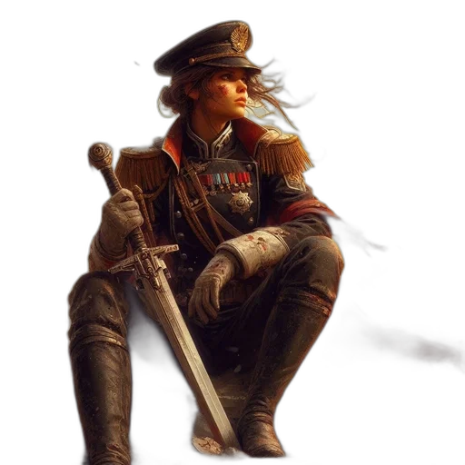 staff, sword, weapon, hat, concept art, fantasy art, photorealistic, oil painting transparent PNG cut-out