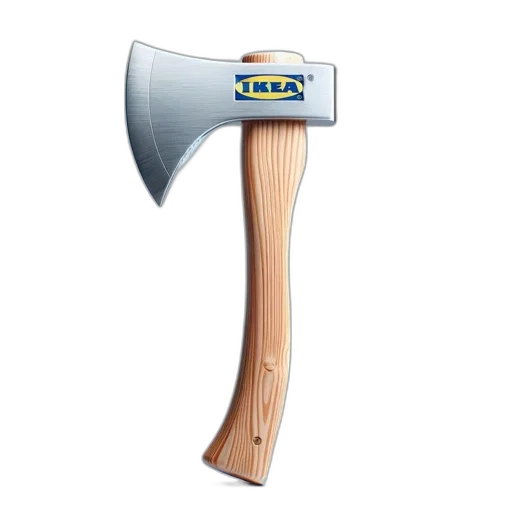 staff, weapon, umbrella, sword, 3d render, ikea-branded, hatchet, wooden transparent PNG cut-out