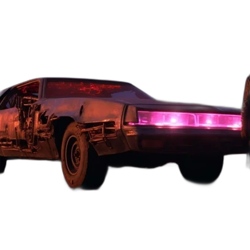 car, weapon, robot, cyberpunk, concept art, 3d render, vaporwave, neon lights transparent PNG cut-out