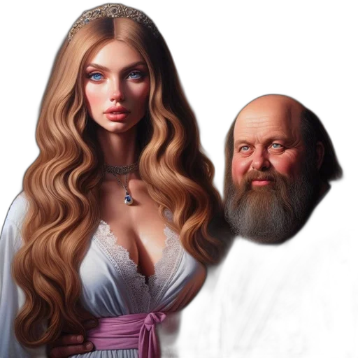 hair, dress, face, jewelry, fantasy art, photorealistic, oil painting, concept art transparent PNG cut-out