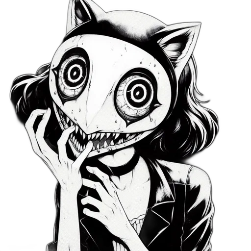 mask, creature, face, animal, comic book art, concept art, cartoon, pixel art transparent PNG cut-out
