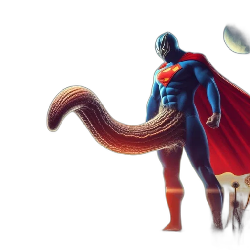 hair, animal, creature, comic book art, concept art, fantasy art, 3d render, outer space transparent PNG cut-out