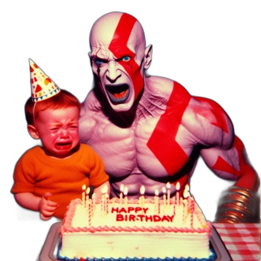 distressed, child, screaming, kratos, god, war, series, stand transparent PNG cut-out