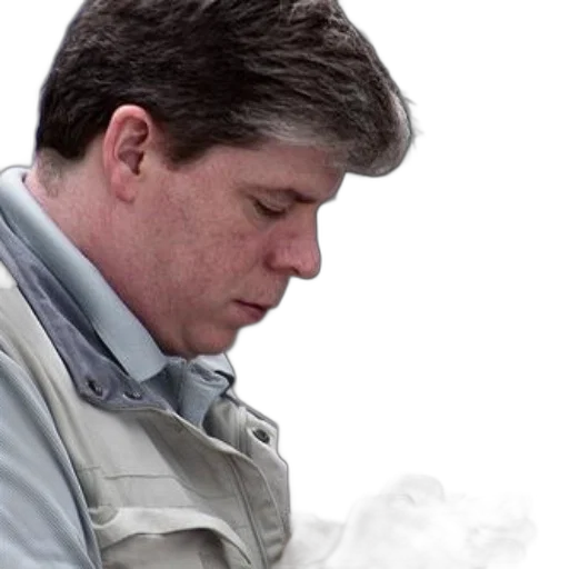 jacket, fog, man, vest, intently, looking, his, smartphone transparent PNG cut-out