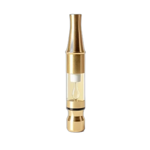 jewelry, gold-colored, cylindrical, object, transparent, glass, section, middle transparent PNG cut-out