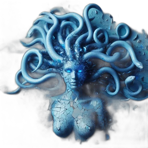 creature, crown, hair, mask, fantasy art, concept art, photorealistic, 3d render transparent PNG cut-out