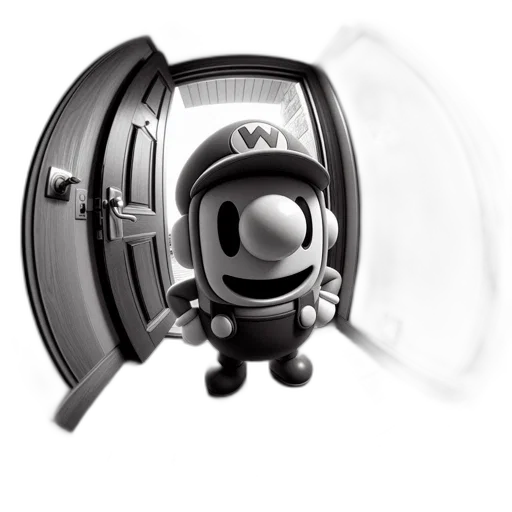 robot, creature, mask, weapon, concept art, 3d render, cartoon, underwater transparent PNG cut-out