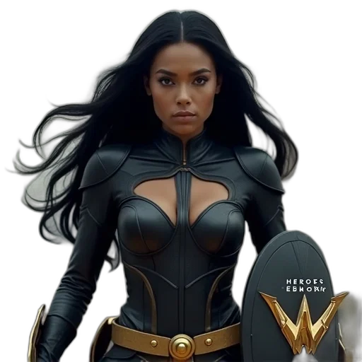 comic book art, concept art, fantasy art, cartoon, close-up, female, character, long transparent PNG cut-out