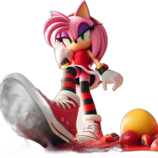3d render, concept art, fantasy art, photorealistic, animated, character, pink, hair transparent PNG cut-out