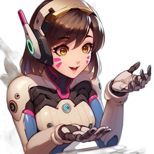 robot, staff, weapon, face, anime, concept art, pixel art, cyberpunk transparent PNG cut-out