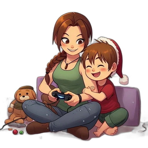 pixel art, cartoon, concept art, fantasy art, during, christmas, season, animated transparent PNG cut-out