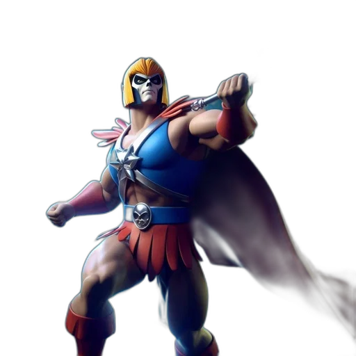 mask, weapon, robot, sword, concept art, comic book art, 3d render, fantasy art transparent PNG cut-out